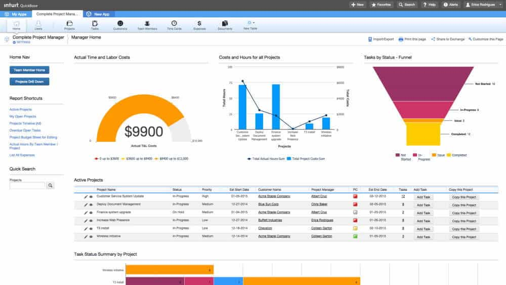 QuickBase online database 