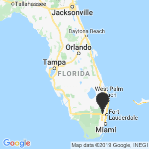 Map of Florida with Pin in Broward County